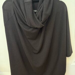 Mandee Black Cozy Knit Poncho